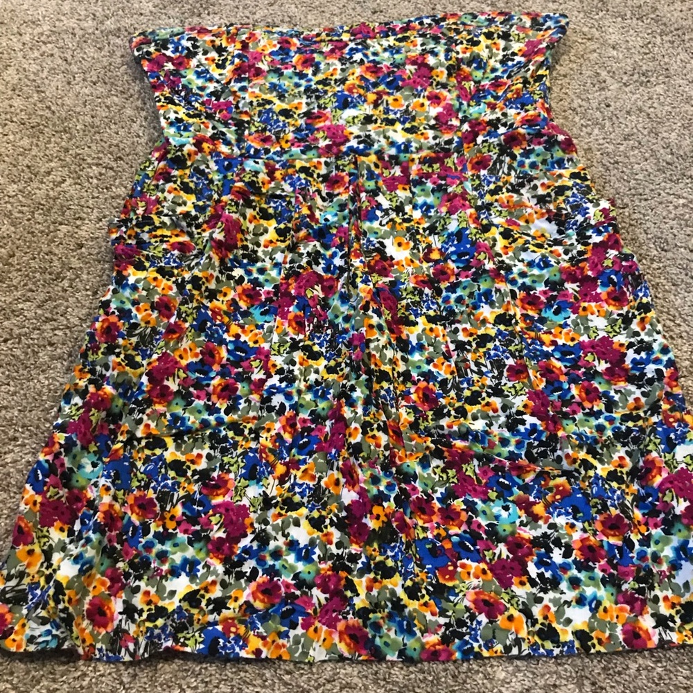 Strapless multi colored dress
